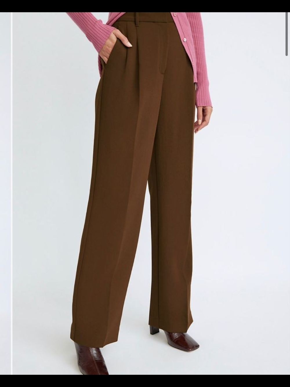 Aritzia Wilfred Effortless Trousers in Cognac